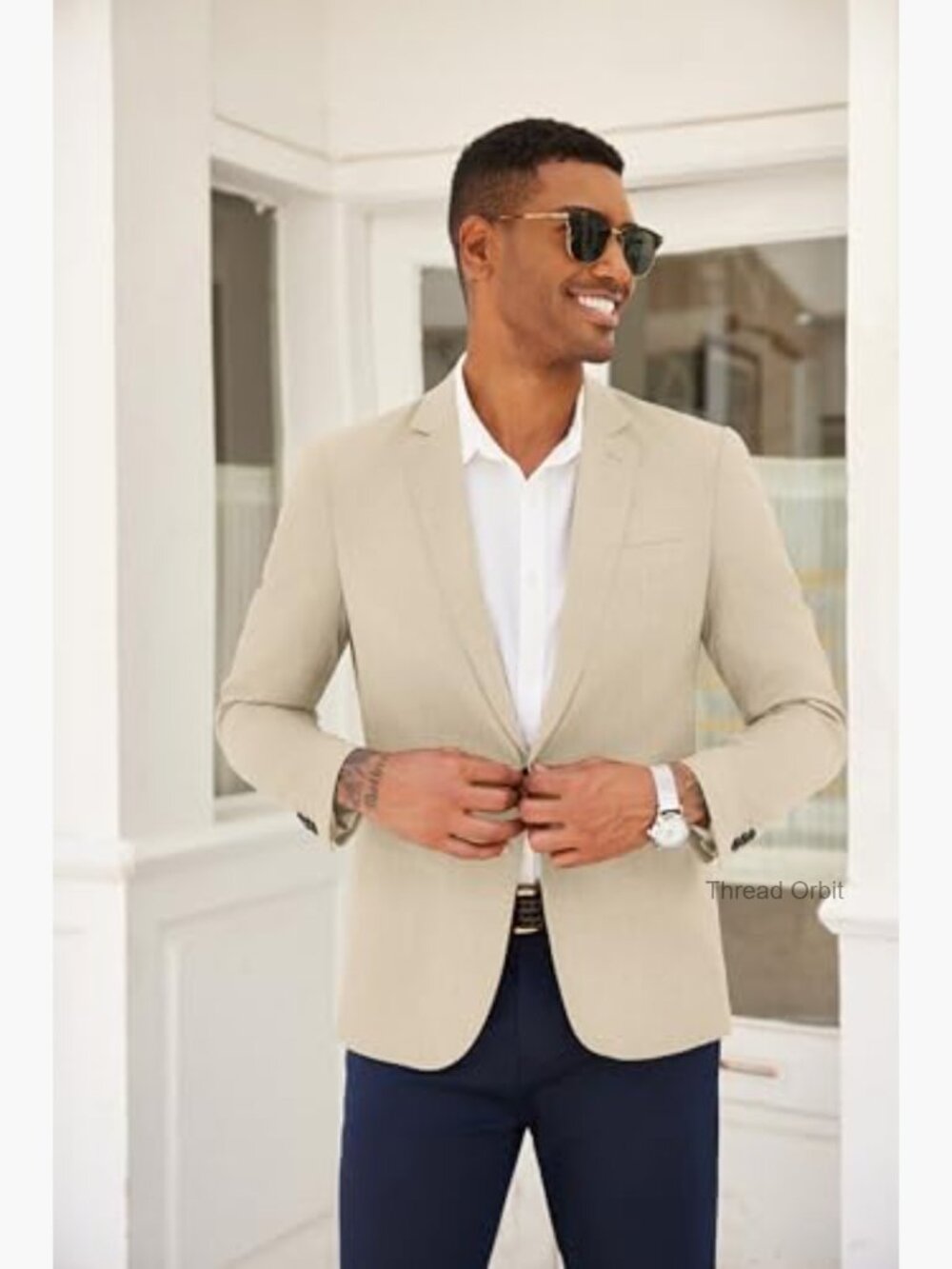 Men's Lightweight Slim Fit One Button Sport Coat Blazer - Picture 3 of 7